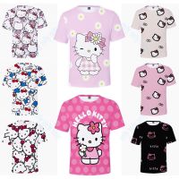 Hello Kitty Print Casual Short Sleeve T-Shirt For Kids Girl /Boy