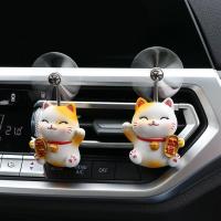 【DT】  hotCute Cat Air Vent Propeller Shape Lucky Cat Pilot Car Fragrance Diffuser Rotating Propeller Car Air Freshener Aromatherapy Decor