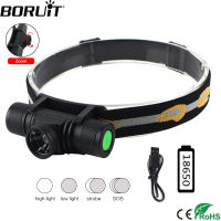 BORUiT D20 Zoom Powerful LED Headlamp USB Rechargesble 18650 Headlight Waterproof Head Torch Camping Fishing Flashlight