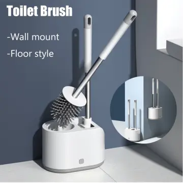 Flexible Silicone Toilet Brush With Holder Leakproof Soft Toilet