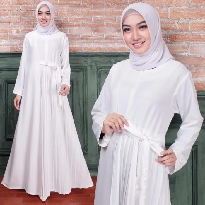 Baju Gamis Wanita Baju Muslim Wanita Dress Muslim Wanita Putih E5c3 Dress Perempuan Elegan Dress Wanita
