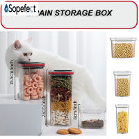 Sopefect Clear Storage Box with Sealed Lid Large Plastic Leak-proof Food Bins Storage Tank Refrigerator Food Grains Organizer