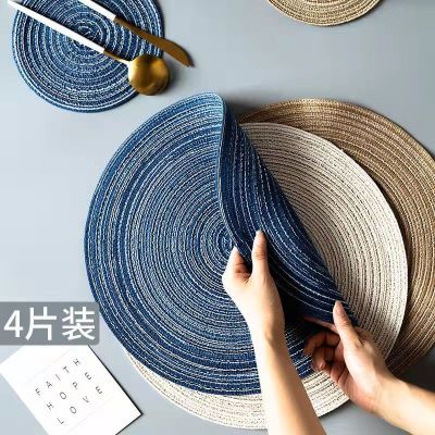 Table placemats for table mat Ramie Insulation Pad Placemats Linen Non Slip Table Mats Home Decoration Pad Coaster