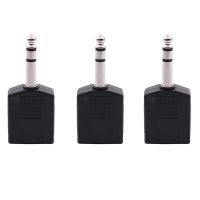 3X Mono 6.35mm Male Plug to Dual 6.35mm Female Socket Splitter Adapter Connector