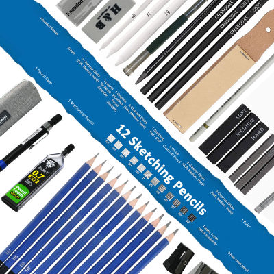 Sketching Pencil Art Drawing Supplies Set - 35 Professional iSunful Mechanical Sketch Pencil Kit Graphite White Charcoal Stick