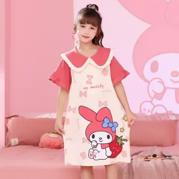Kawaii Hello Kitty Sanrio Anime Kids Pajama Sets Cartoon Kuromi My Melody  Short-Sleeve Homewear Clothes Girl Children Clothing