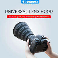 Universal Anti-reflective Collapsible Reversible Filter DSLR Cameras Folding Silicone Hood Cap Shade 54-82MM