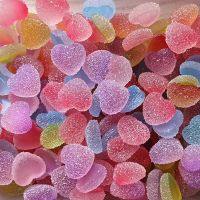 20pc Heart Rainbow Candy Artificial Sugar Food Sweets Ornament Figurine Craft Miniature Home Decoration DIY Accessoy