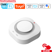 Instruments Tuya WiFi อัจฉริยะ Smokes Alarm ในครัวเรือน Fire Smokes เซ็นเซอร์โทรศัพท์มือถือ APP แจ้งเตือนห้องครัวห้องนอนโกดังสำนักงาน Real-Time Smokes เซ็นเซอร์ Alarm ใช้งานร่วมกับ Alexa