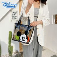 ❀❅ Disney Mickey Minnie Fashion Large Capacity Transparent Shoulder Bag Women Handbags Shopping Casual Grocery Bag for Girls