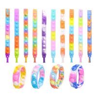 Fidget Toys for Children Push Its Bubble Dimple Bracelets Toys Silicone Wristband Reliever Pops Sensory Toys Hand Strap