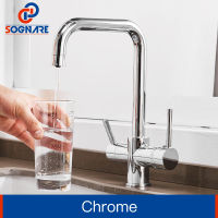 SOGNARE Black Kitchen Faucet Drinking Water Filter Faucet Dual Handle Hot Cold 3-way Filter Kitchen Mixer Taps Torneira Cozinha