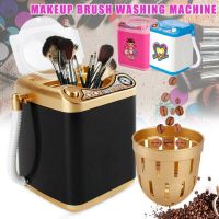 Mini Electric Washing Machine Toy Wash Makeup Brushes Sponges Pink/Blue/Black Makeup Brush Cleaner Device Preschool Toys
