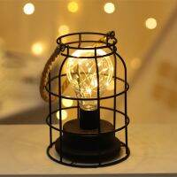 【YD】 Industrial Wrought Iron Bedroom Table Lamp Room Office Reading Nightstand Hanging Night E27 Bulb