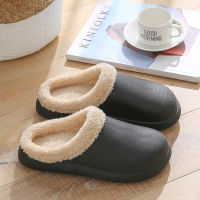 2021 New Winter Slippers Warm Waterproof Ladies Fluffy Slides Couples Non-Slip Plush Cotton Indoor Outdoor Cozy Men House Shoes