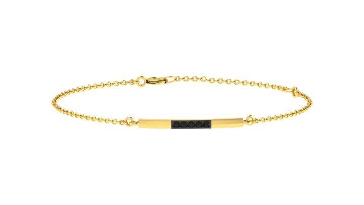 สร้อยข้อมือทอง-18kt-ประดับเพชรสีดำ-น้ำหนักรวม-0-04-กะรัต