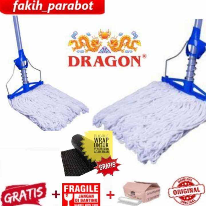 Lap Mop Pel Jepit Besi Dragon Lebar Pel Cm Gagang Cm Set