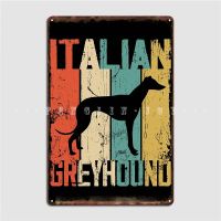 สุนัขอิตาเลียน Greyhound วินเทจสไตล์วินเทจป้ายโลหะเครื่องตกแต่งฝาผนังผนังโรงภาพยนตร์โรงรถสร้างโปสเตอร์ดีบุก0810