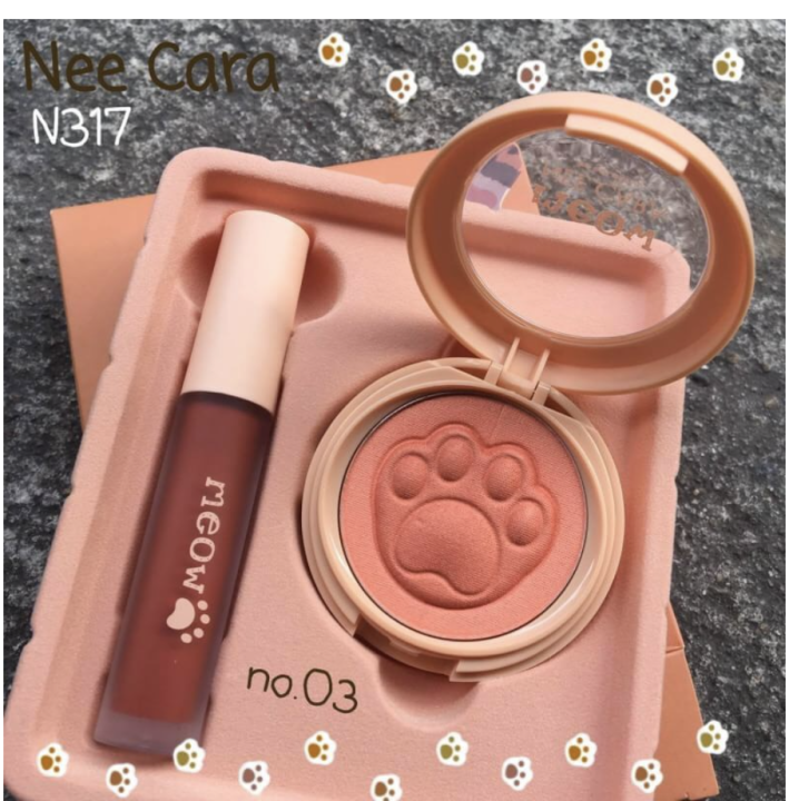 nee-cara-makeup-kit-บลัชออน-amp-ลิปแมท-โทนส้มพีช-n317-ของแท้-พร้อมส่ง