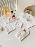 White Storage Tray Wave Textured Photo Props Small Items Perfume Ornaments Food Shoot Accessories Posing Photography Background Cables