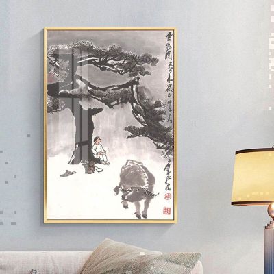 ผ้าใบวาดภาพสไตล์จีนคลาสสิกภาพติดผนังกำแพงเมืองจีนศิลปะสำหรับห้องนั่งเล่นตกแต่งผนังโซฟา () 1ชิ้นกรอบด้านในหรือไร้กรอบ