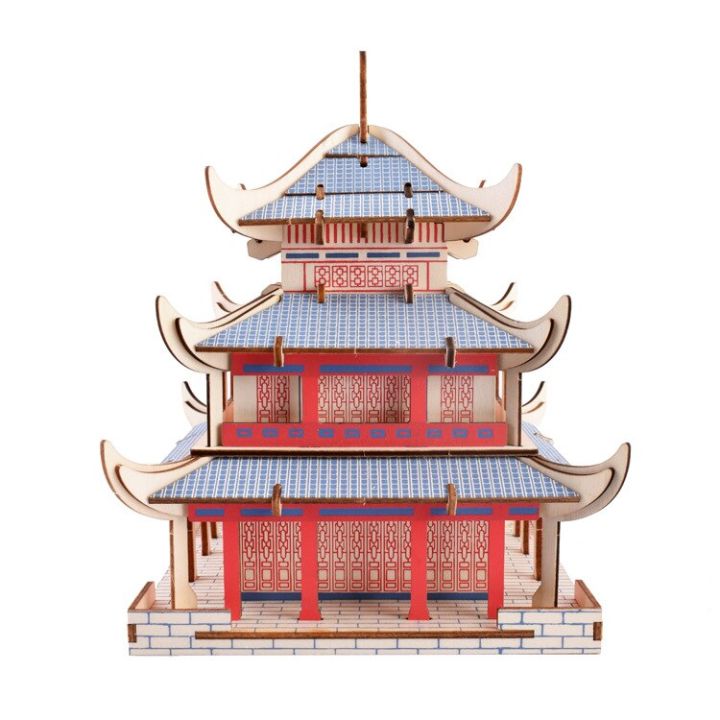 candice-guo-ชุดสถาปัตยกรรมหัตถกรรมไม้ตัวต่อ-diy-ของเล่นไม้3d-อาคารโบราณจีน-yuayang-tower-ของขวัญวันเกิดคริสต์มาส1ชิ้น