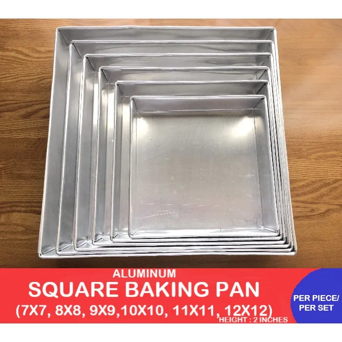 Square Baking Pan Aluminum per piece/per set (7x7,8x8,9x9,10x10,11x11,12x12)