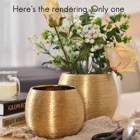 [In stock]-Ceramic Plant Pot Planter Unique Gold-Plated Creative Flower Pot Succulent Flowerpot Flower Vase Plant Pot