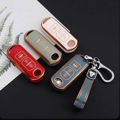 กุญแจรถ Key Case สำหรับมาสด้า2 3 6 Axela Atenza CX-5 CX5 CX-3 CX-7 CX8 CX-9 2016 2017 2018 3ปุ่มกระเป๋าอัตโนมัติ