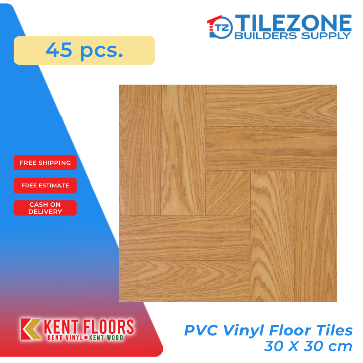 Kent Floors PVC Vinyl Floor Tiles Color code:LH9122 (45 pcs.) - 30 x 30 ...