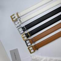 YSLLˉleather Belt Simple Letter Pin Buckle with All-match Casual Belt Woman