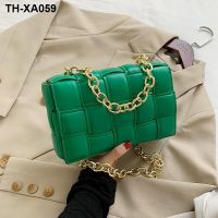 ♗✈ Hand-woven bread new spring 2023 fashion simple laptop han edition joker chain single shoulder bag