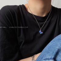 Blue Butterfly Necklace ashion ins cool wind net red personality simple hip hop pendant girlfriends lovers clavicle chain