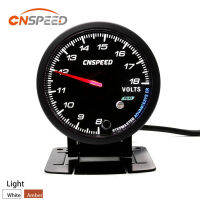 CNSPEED เครื่องวัดแรงดันไฟฟ้าอัตโนมัติ60มม. โวลต์มิเตอร์หน้าดำพร้อมไฟสีเหลืองอำพันและสีขาว8-18V มิเตอร์รถยนต์ YC101177