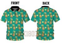 (in stock) New Fashion Mens 3D Polo Shirt 2020 Summer Leisure Pineapple Fruit Polo Shirt Zipper Polo Shirt Summer Fruit 04