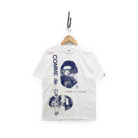 A BATHING APE   COMME des GARCONS  Monkey Logo Print T Shirt White  L