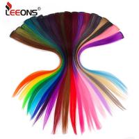 Leeons Clip In Synthetic Hair Extensions Heat Resistant Long Straight Hairpieces One Clips For Women Extension Fake Blue Hair Wig  Hair Extensions  Pa