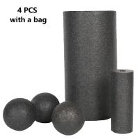 4PCS Yoga Massage Foam Roller &amp; Fitness Ball Set Women Peanut Massager Balls Kit for Leg Arm Back Feet Muscle Relax Therapy Tool