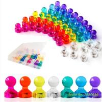 50pcs Colorful Clear Push Pin Magnetic Thumbtacks Map Magnet for Home Office Plastic Magnetic Fridge Refrigerator Magnets Clips Pins Tacks