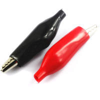 【YY】20pcslot Metal Alligator Clip Crocodile Electrical Clamp For Testing Probe Meter 45mm Black and Red Plastic Boot