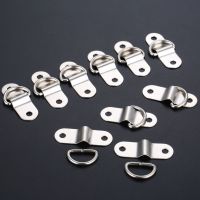 10Pcs Boat Trailers D Ring Durable Tie Down Hook Rope Cleat Load Anchor Metal Flat Seamless D Ring D Button Half Round Buckle