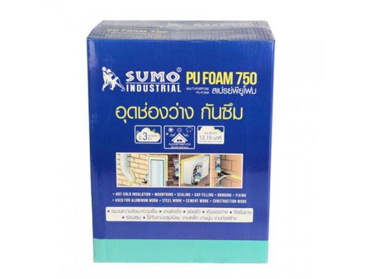 สเปรย์อุดรอยรั่ว-รุ่น-750-sumo-พียูโฟมอเนกประสงค์-กันซึม-อุดช่องโหว่-รอยแตกร้าว-ขยายตัว-3-5-เท่า