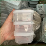 Set 3 hộp nhựa 200ml, hộp trữ thức ăn hình vuông Nayaka nội địa Nhật có