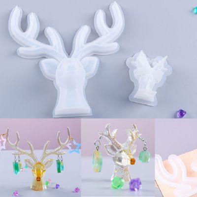 Resin Mold Drip Glue Christmas Mould Deer Antler Display Rack Jewelry
