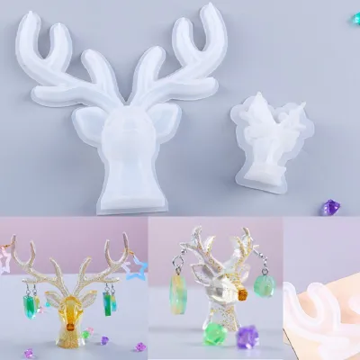 Christmas Diy Decoration Mold Resin Mold Silicone Mold Jewelry Deer Antler