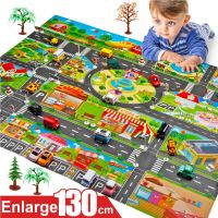 2021Children Play Mats House Traffic Road Signs Car Model Parking City Scene Map Climbing Pad Kids Games Toys Playmat Map Toy