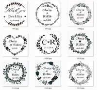 卍 Wreath Flower Wedding custom stamp Self Inking business name address invitation handmade scrapbooking stamp 40 Circle