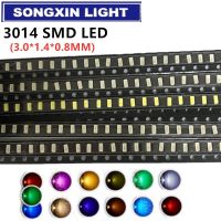 100pcs New 3014 0.1W 3.0 * 1.4 MM 2.0-3.2V Red/Green/Blue/White/Yellow Ice Blue Pink Warm White SMD LED kit