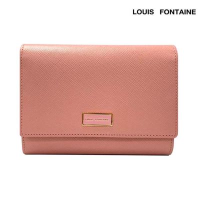 Louis Fontaine กระเป๋าสตางค์พับกลาง 3 พับ รุ่น KELLY - สีชมพู ( LFW0053 )