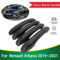 สำหรับ Renault Arkana 2019 2020 2021 Megane Conquest XM3กลอสสีดำสติกเกอร์ตกแต่งฝาครอบมือจับประตูเครื่องประดับตกแต่งรถ